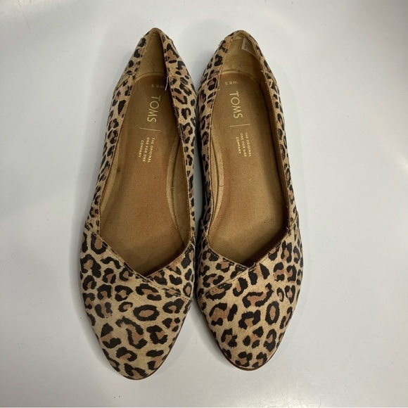 Toms Julie desert tan leopard print flats size 8.5 - Picture 4 of 11